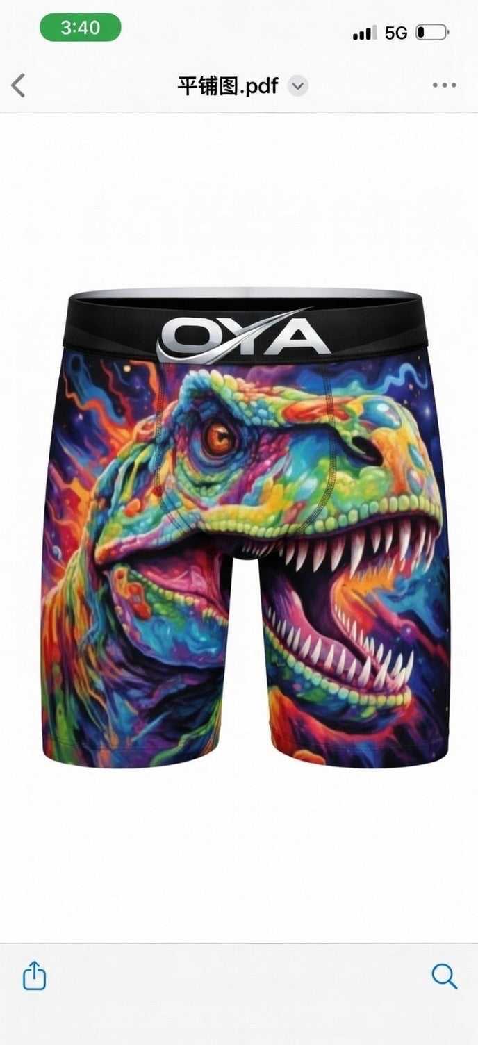 OYA Psychedelic T-Rex Roar Boxer Briefs